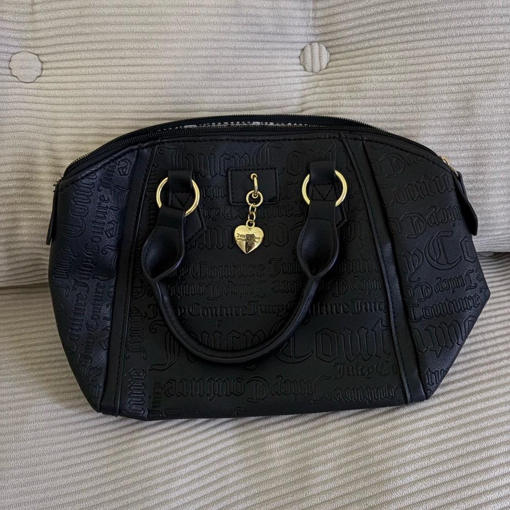 Black Juicy Couture Handbag with Gold Metal Accents